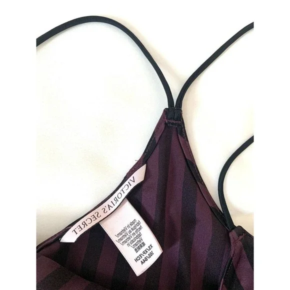Victoria's Secret Sexy Sleepwear Soft Satin Cami Tank Pajama Top XS- Striped - Picture 6 of 7